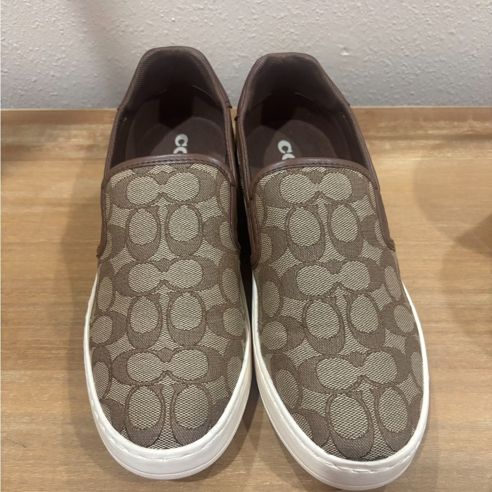 Coach ladies Tan and Brown Slip-On Loafers